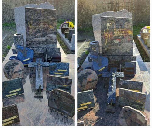 Dorure à la feuille d'or - Cimetière Saint Jean de Liversay