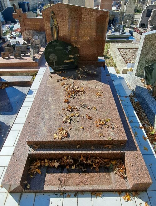 Cimetière de Croix-Chapeau - Nettoyage de la sépulture et de ses ornements